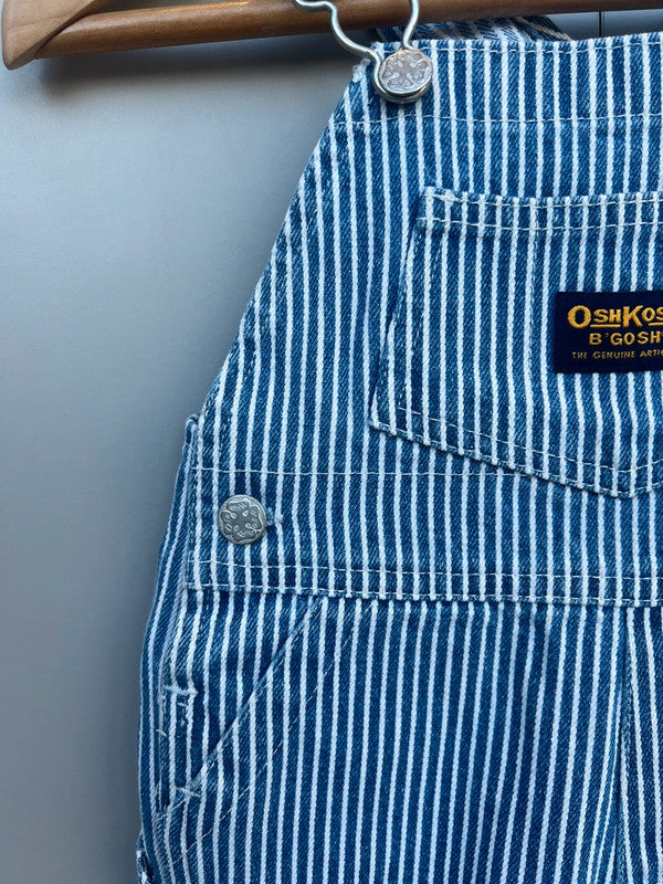 Oshkosh Vintage Hickory Shortall Dungarees 6/9M