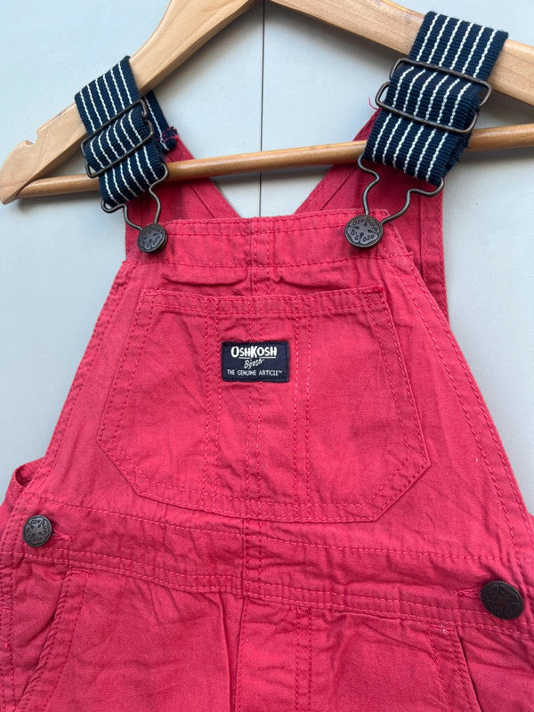 Oshkosh Red Shortall Dungarees 2T
