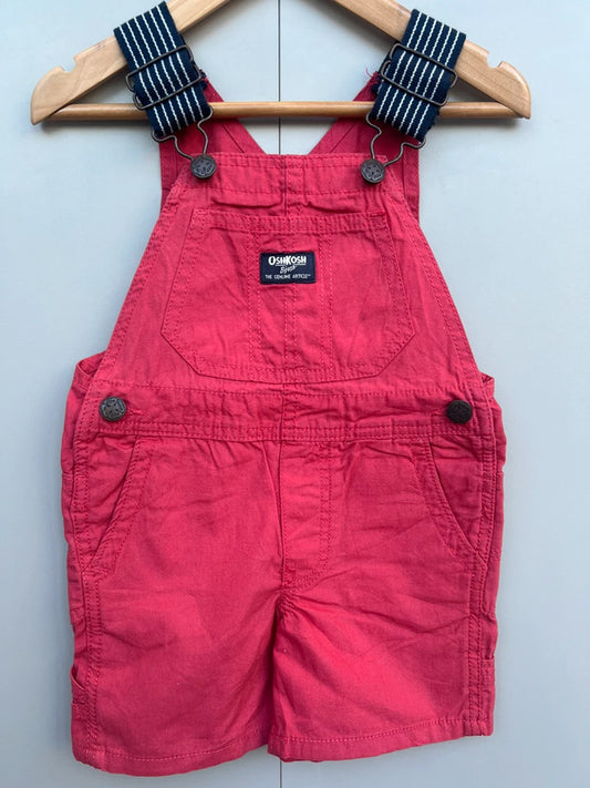 Oshkosh Red Shortall Dungarees 2T