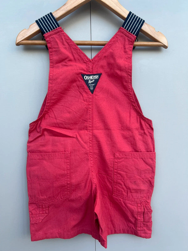 Oshkosh Red Shortall Dungarees 2T