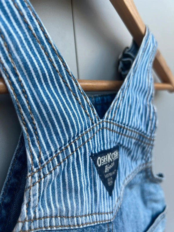 Oshkosh Denim Stripe Shortall Dungarees 6M