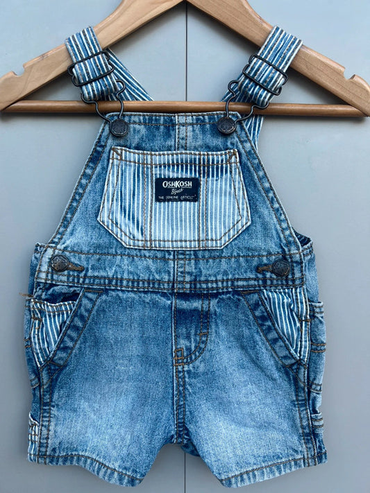 Oshkosh Denim Stripe Shortall Dungarees 6M
