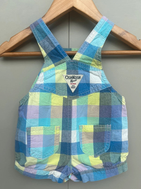 Oshkosh Check Shortall Dungarees 6M
