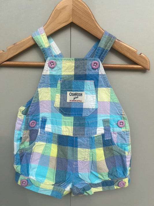 Oshkosh Check Shortall Dungarees 6M