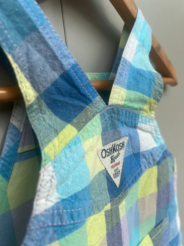 Oshkosh Check Shortall Dungarees 6M