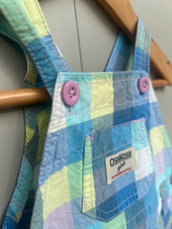 Oshkosh Check Shortall Dungarees 6M