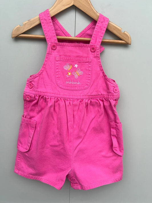 Oshkosh Vintage Pink Shortall Dungarees 24M