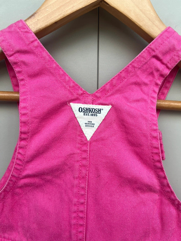 Oshkosh Vintage Pink Shortall Dungarees 24M