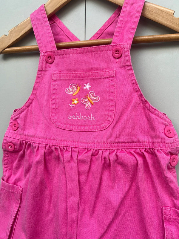 Oshkosh Vintage Pink Shortall Dungarees 24M