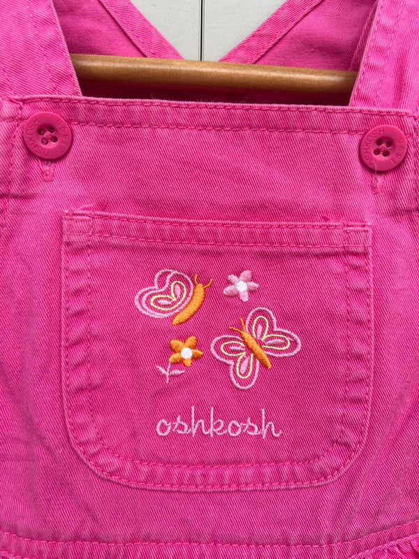 Oshkosh Vintage Pink Shortall Dungarees 24M