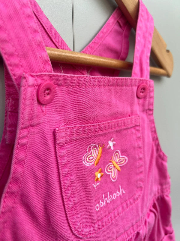 Oshkosh Vintage Pink Shortall Dungarees 24M