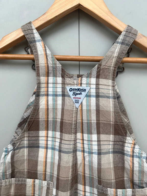 Oshkosh Check Shortall Dungarees 24M