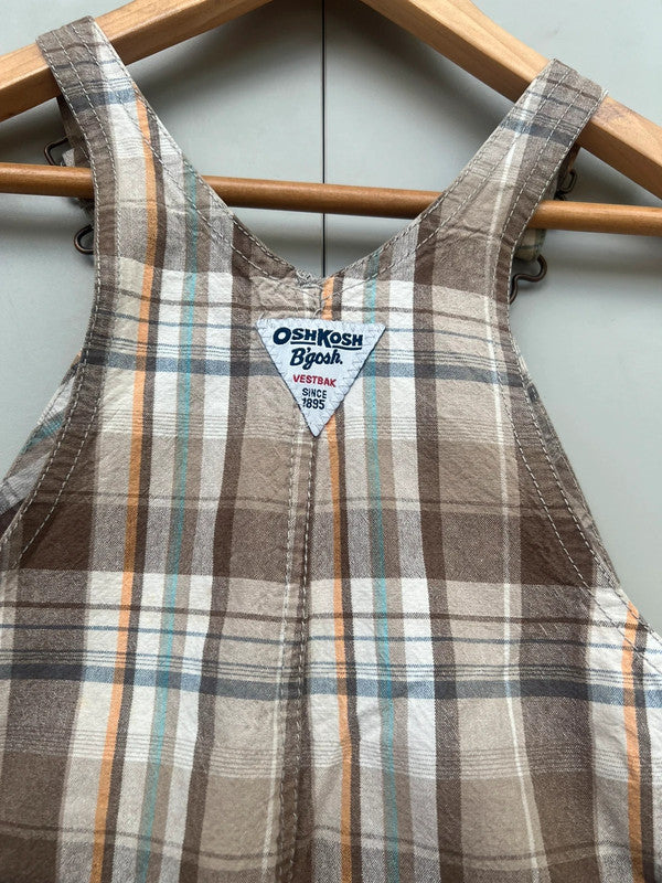 Oshkosh Check Shortall Dungarees 24M