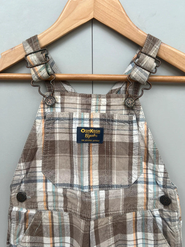 Oshkosh Check Shortall Dungarees 24M