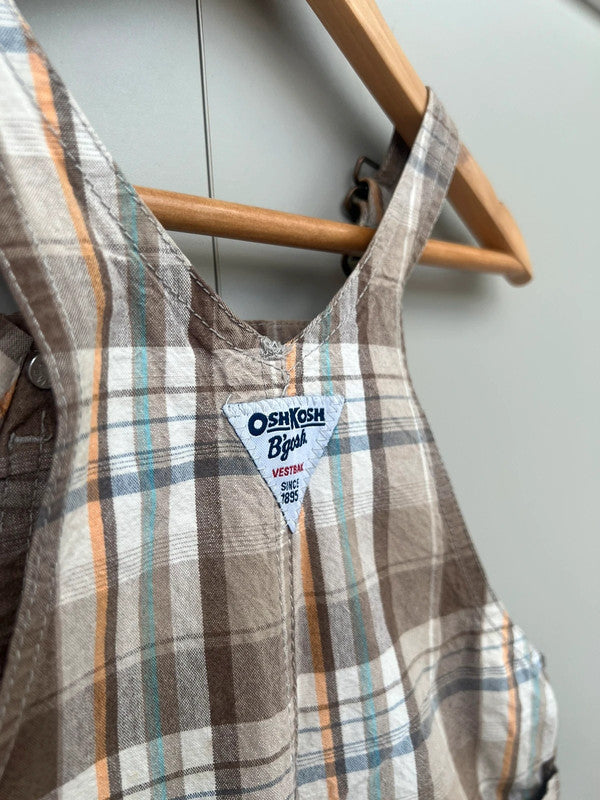 Oshkosh Check Shortall Dungarees 24M