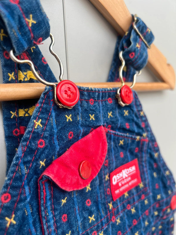 Oshkosh Vintage XO Shortall Dungarees 6/9M