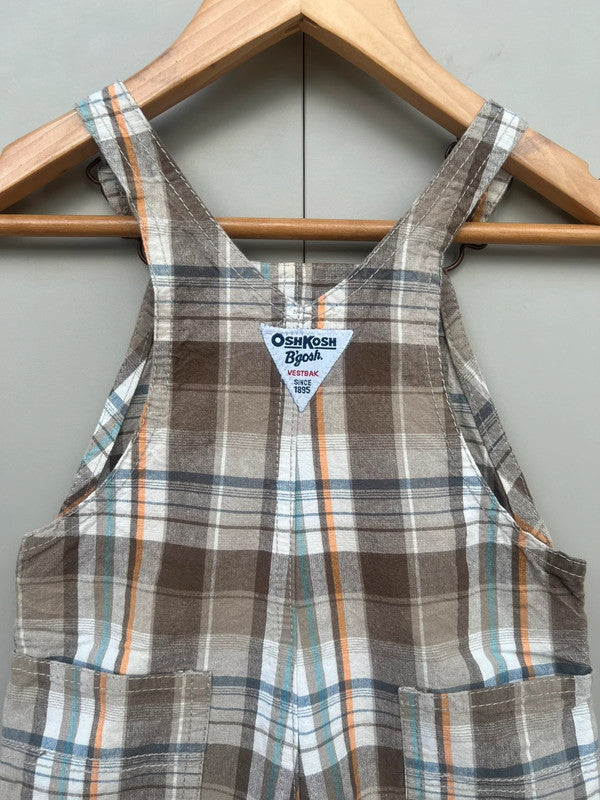 Oshkosh Check Shortall Dungarees 18M