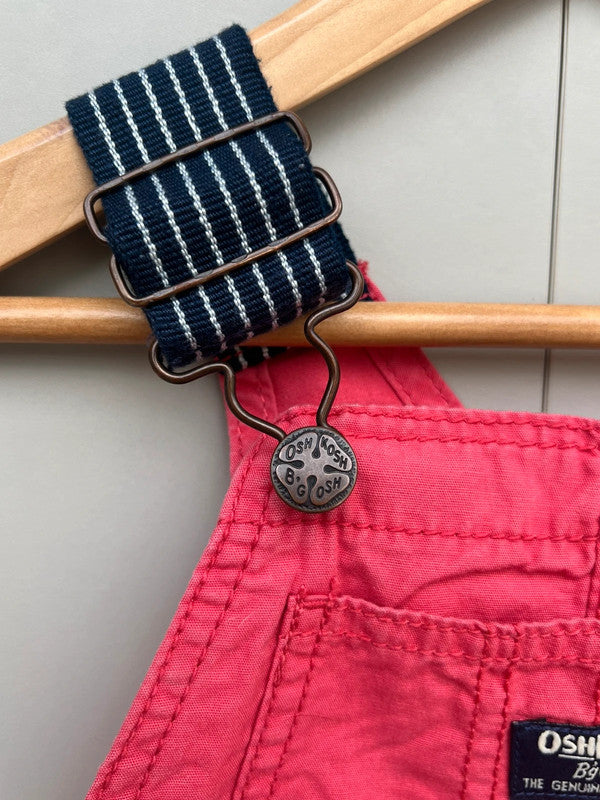 Oshkosh Red Shortall Dungarees 2T