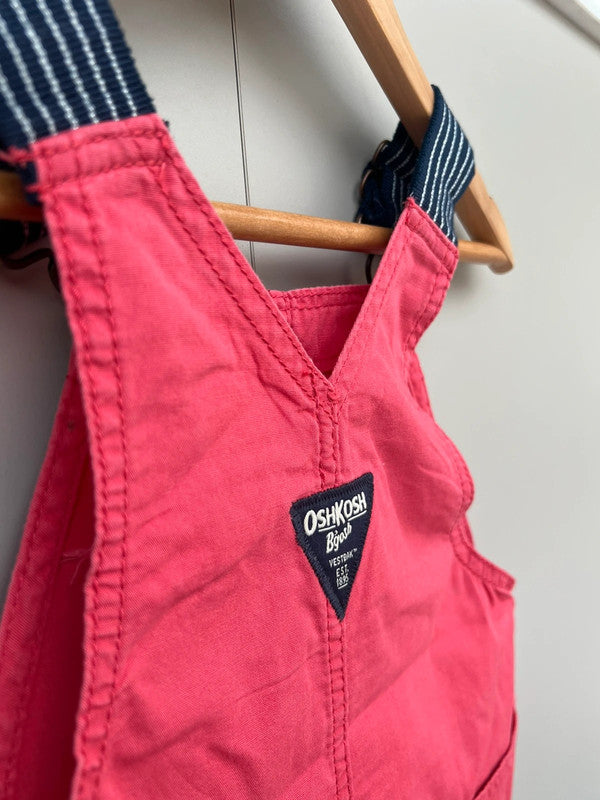 Oshkosh Red Shortall Dungarees 2T