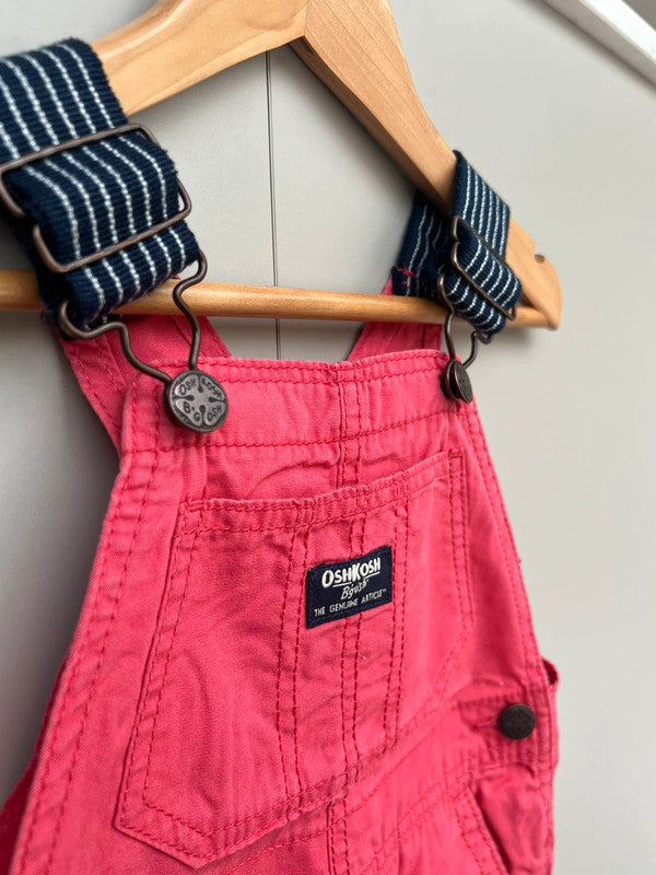 Oshkosh Red Shortall Dungarees 2T