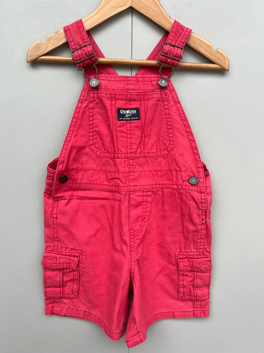 Oshkosh Red Cotton Shortall Dungarees 18/24M