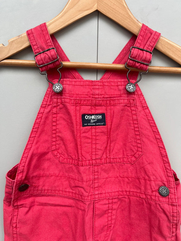 Oshkosh Red Cotton Shortall Dungarees 18/24M