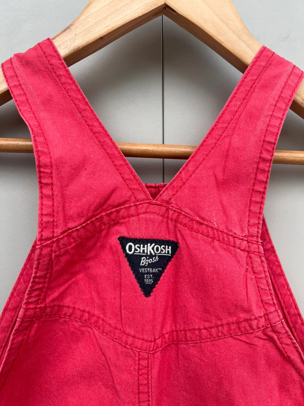 Oshkosh Red Cotton Shortall Dungarees 18/24M