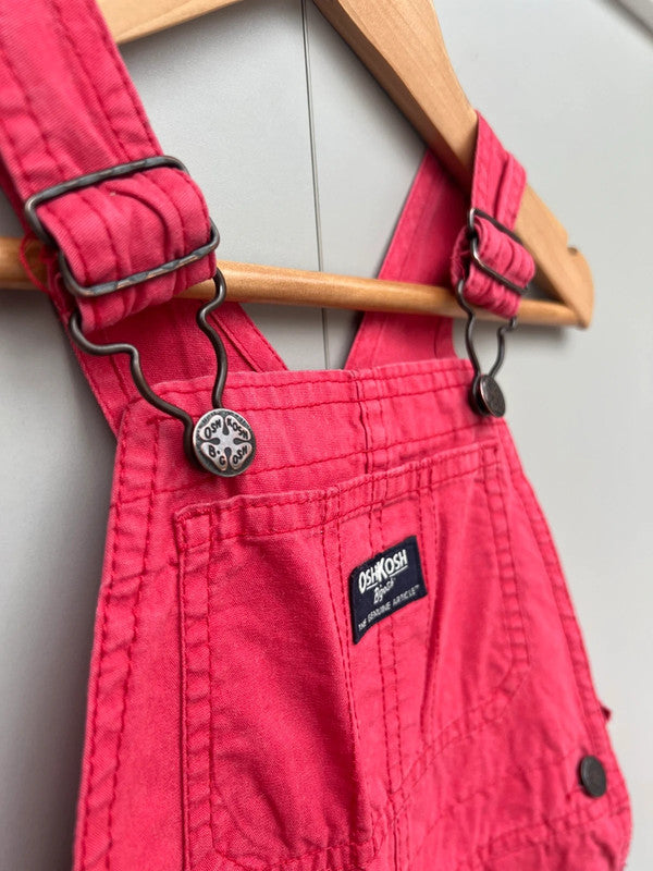 Oshkosh Red Cotton Shortall Dungarees 18/24M