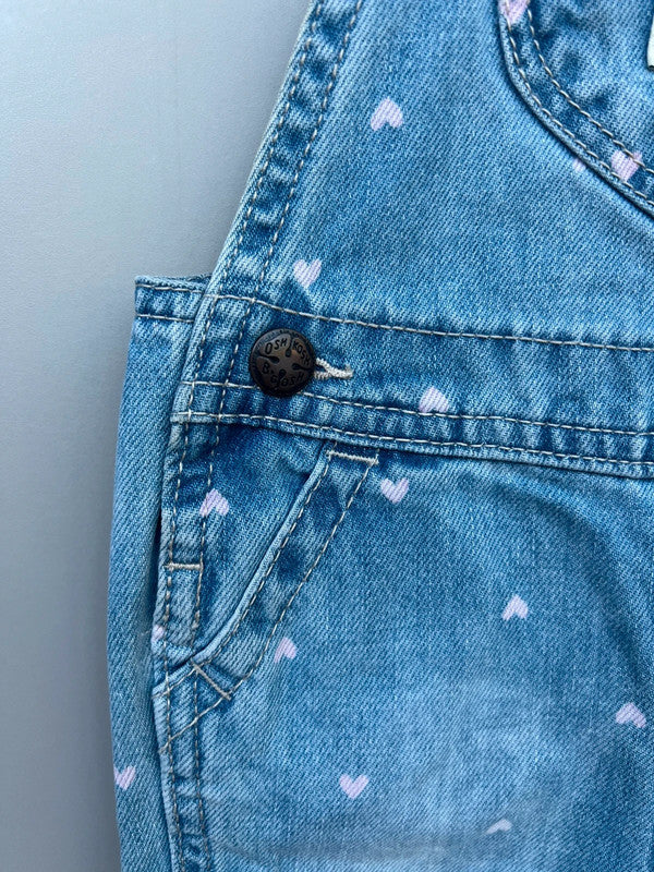 Oshkosh Heart Denim Dungarees 9M