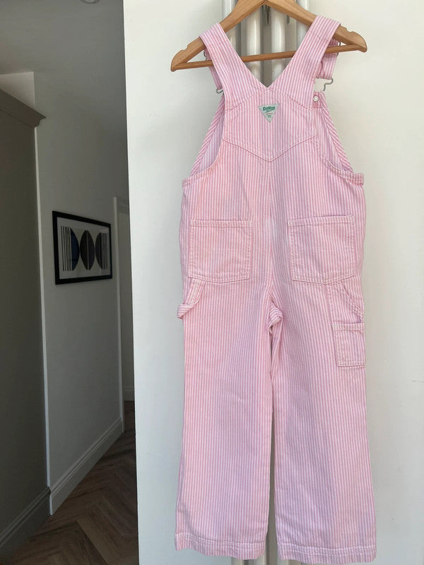 Oshkosh Vintage Hickory Pink Dungarees 5T