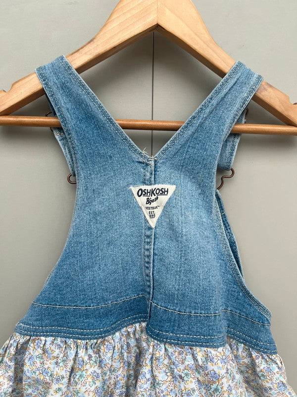 Oshkosh Floral Denim Dungaree Dress 4T