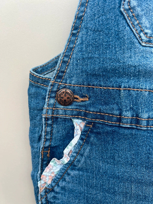 Oshkosh Denim Floral Shortalls 5T