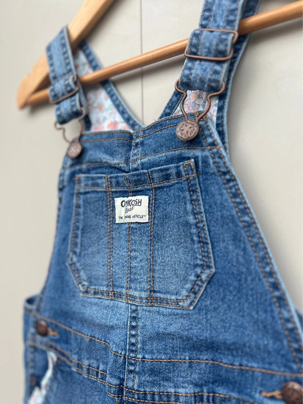 Oshkosh Denim Floral Shortalls 5T