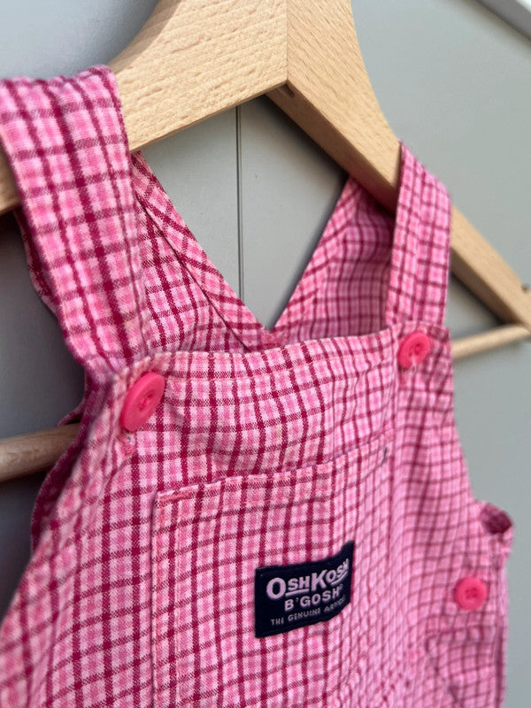 Oshkosh Vintage Check Shortall Dungarees 12M