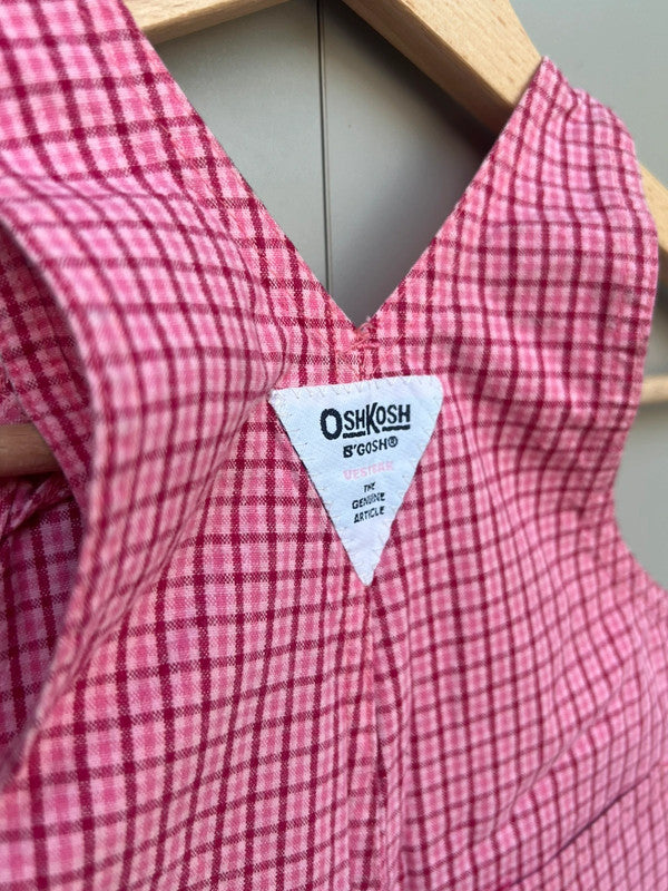 Oshkosh Vintage Check Shortall Dungarees 12M