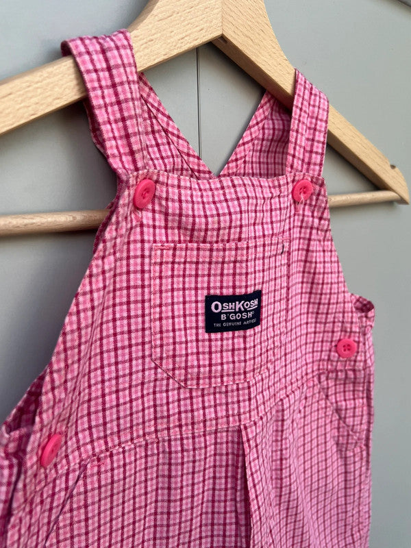 Oshkosh Vintage Check Shortall Dungarees 12M