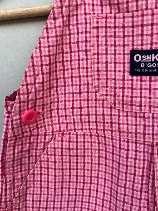 Oshkosh Vintage Check Shortall Dungarees 12M