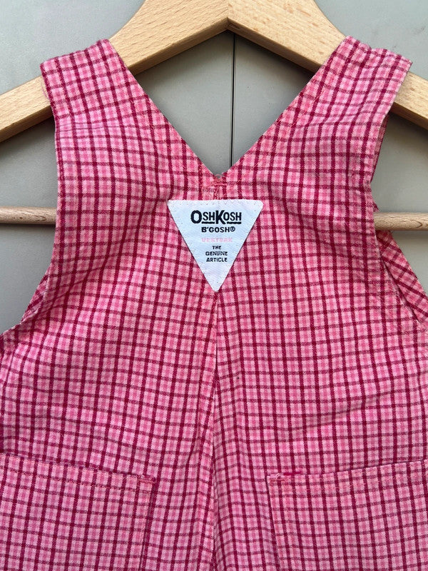 Oshkosh Vintage Check Shortall Dungarees 12M