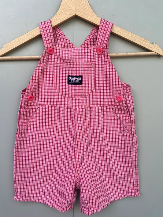 Oshkosh Vintage Check Shortall Dungarees 12M