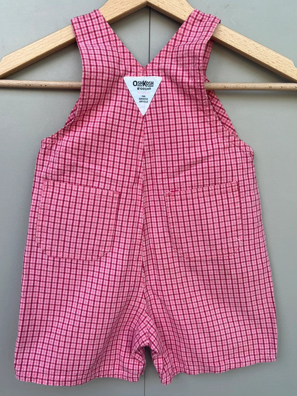 Oshkosh Vintage Check Shortall Dungarees 12M