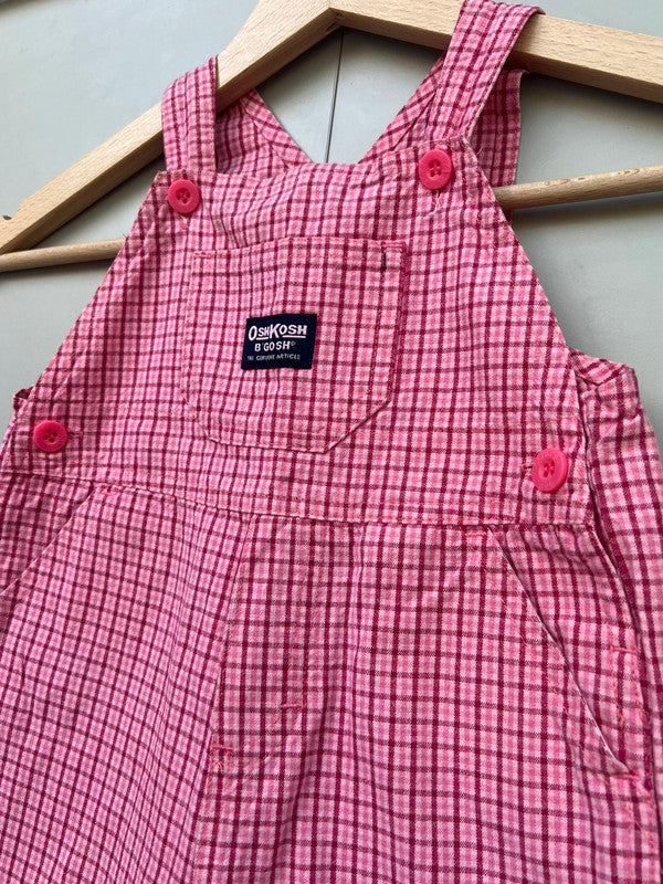 Oshkosh Vintage Check Shortall Dungarees 12M