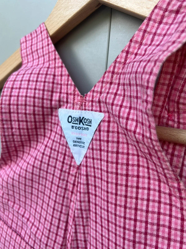 Oshkosh Vintage Check Shortall Dungarees 12M