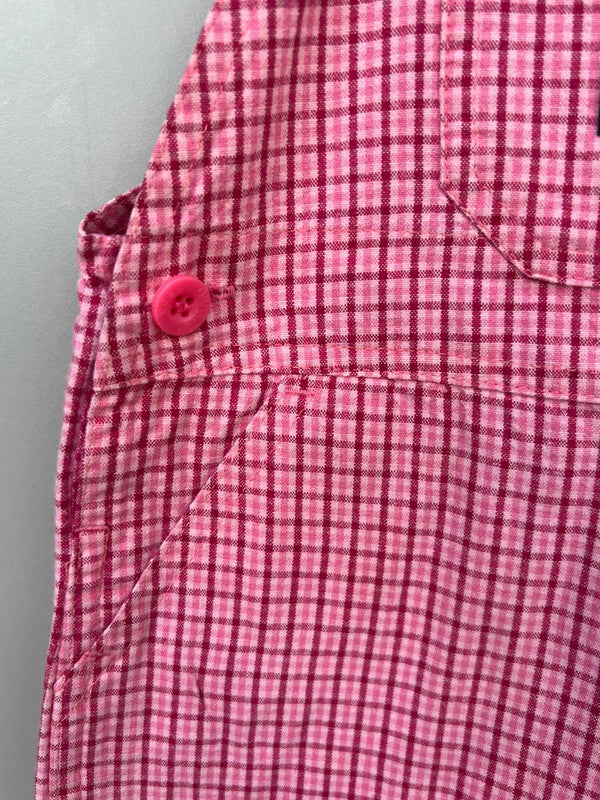 Oshkosh Vintage Check Shortall Dungarees 12M