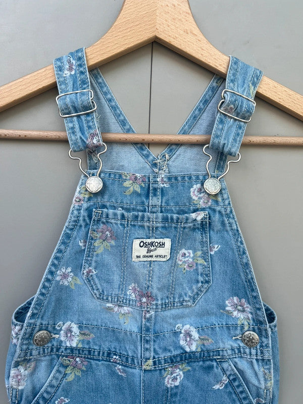Oshkosh Floral Denim Shortalls 2T