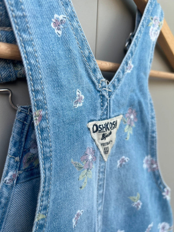 Oshkosh Floral Denim Shortalls 2T