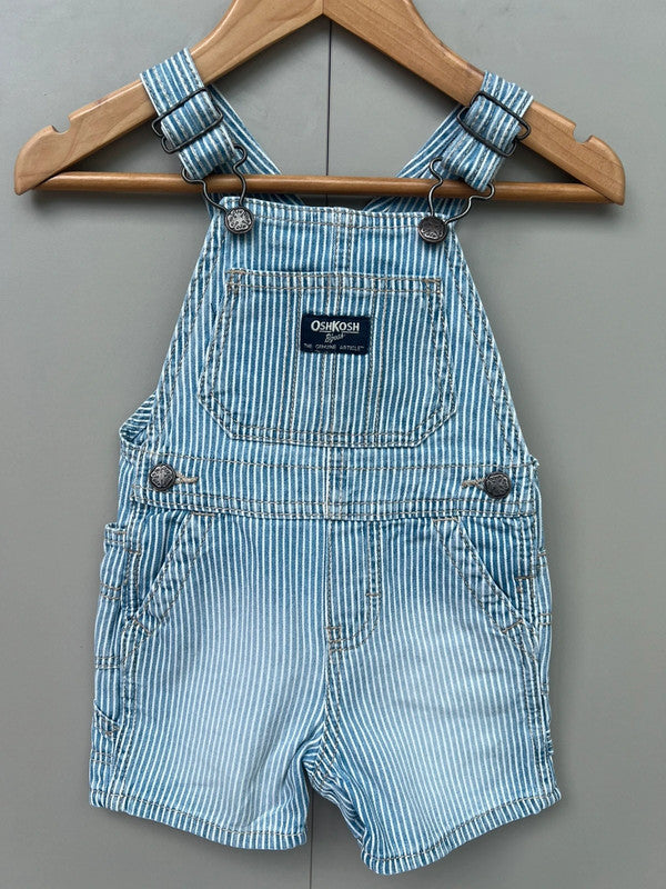 Oshkosh Hickory Shortall Dungarees 12M