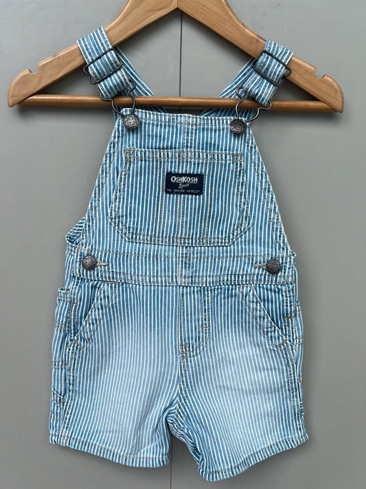 Oshkosh Hickory Shortall Dungarees 12M