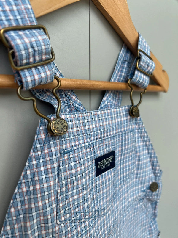 Oshkosh Vintage Hickory Shortall Dungarees 6/9M