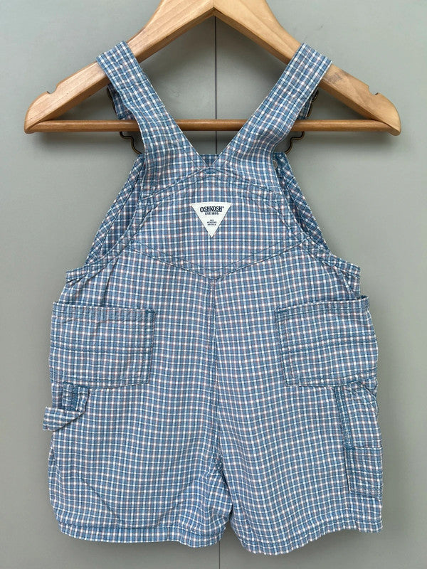 Oshkosh Vintage Hickory Shortall Dungarees 6/9M