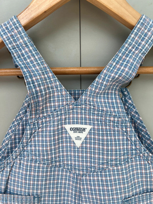 Oshkosh Vintage Hickory Shortall Dungarees 6/9M